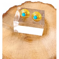 Ασημένια Σκουλαρίκια καρφωτά επίχρυσα με ζιργκόν (SE38)